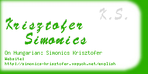 krisztofer simonics business card